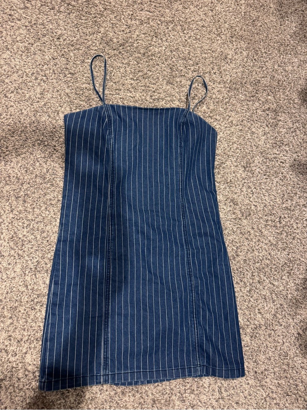 Denim pinstripe dress